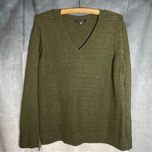 Hilary Radley Sweater Shirt‎ Army Green Knit Layered Look Career Acadamia XL